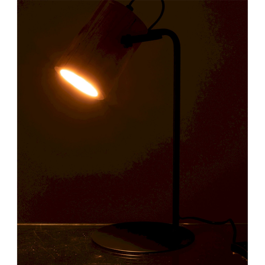 Lampe de bureau en bois forme ronde