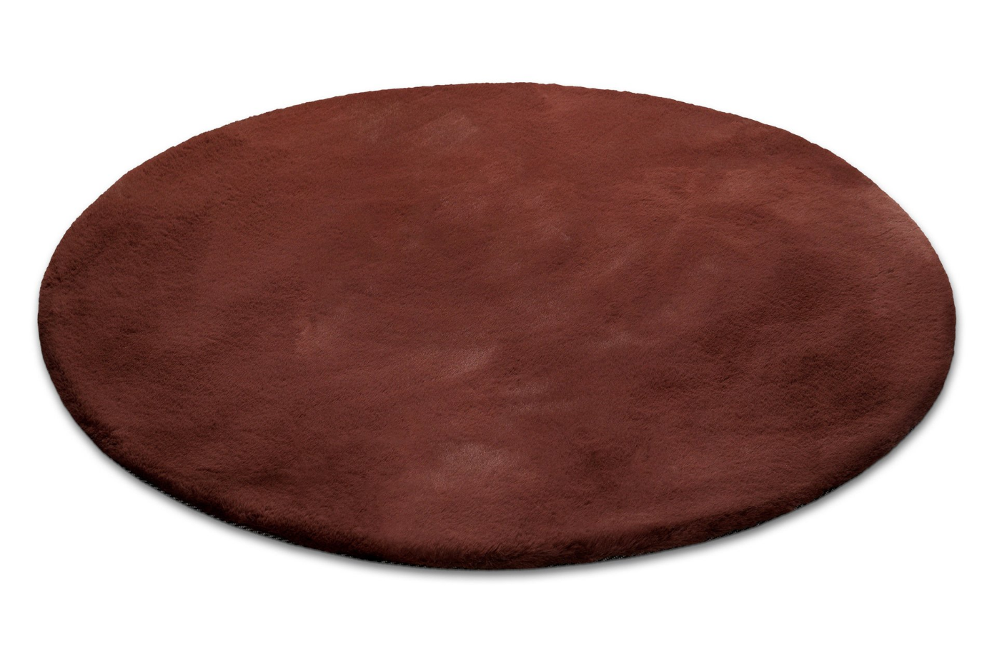 Tapis salon rond doux sensation peau de lapin ,  Anna
