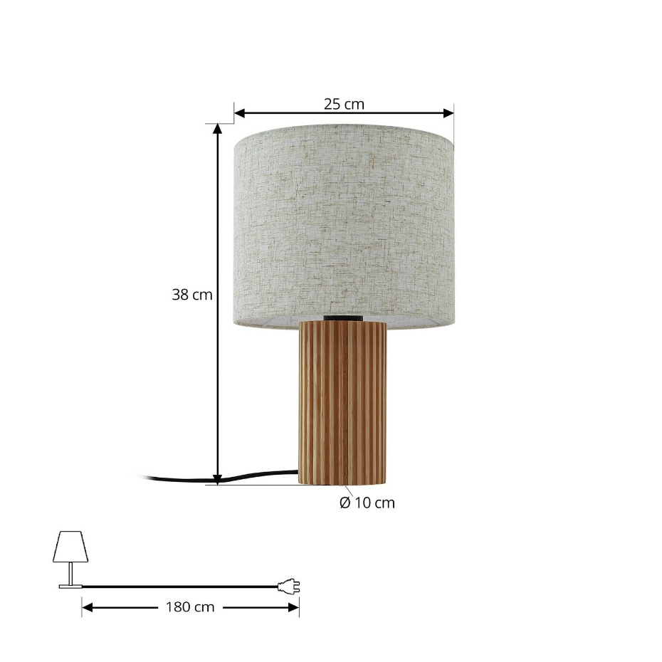 Lampe à poser en bois scandinave, Kimiko