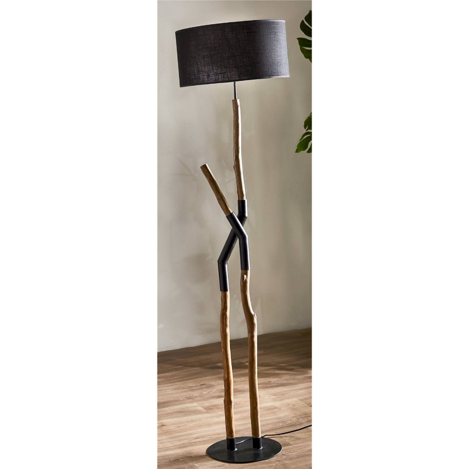 Lampadaire en bois forme organique