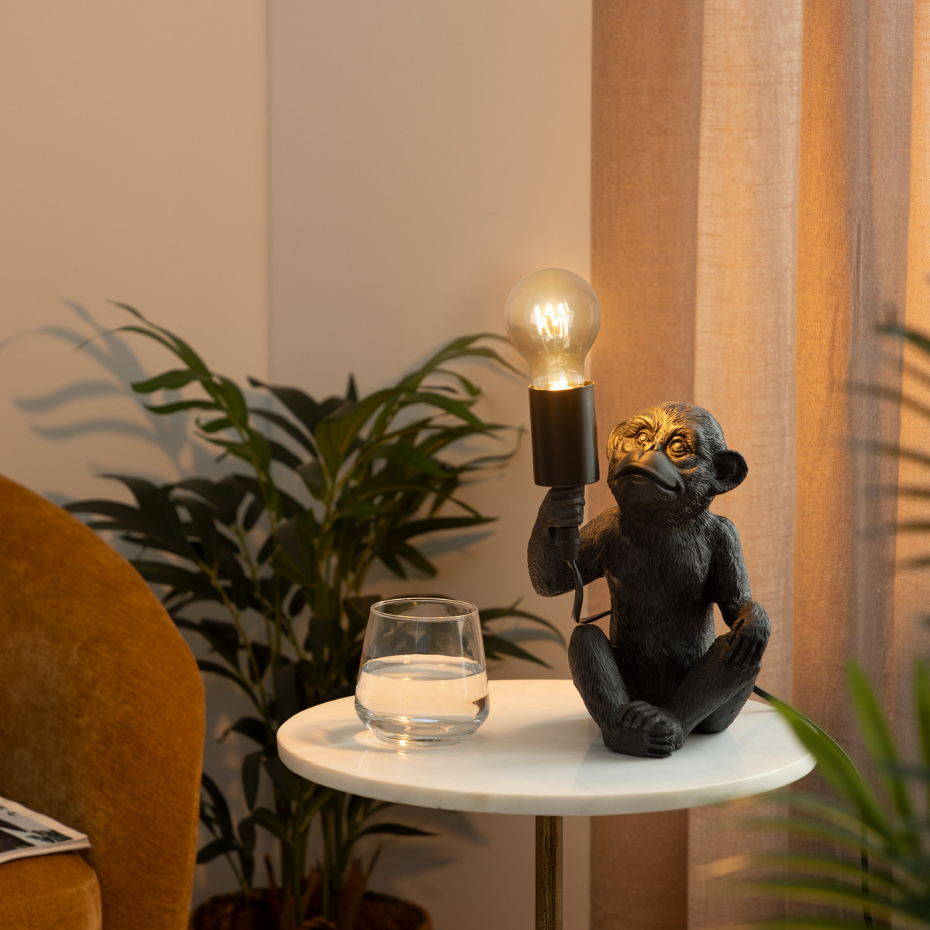 Lampe à poser singe résine