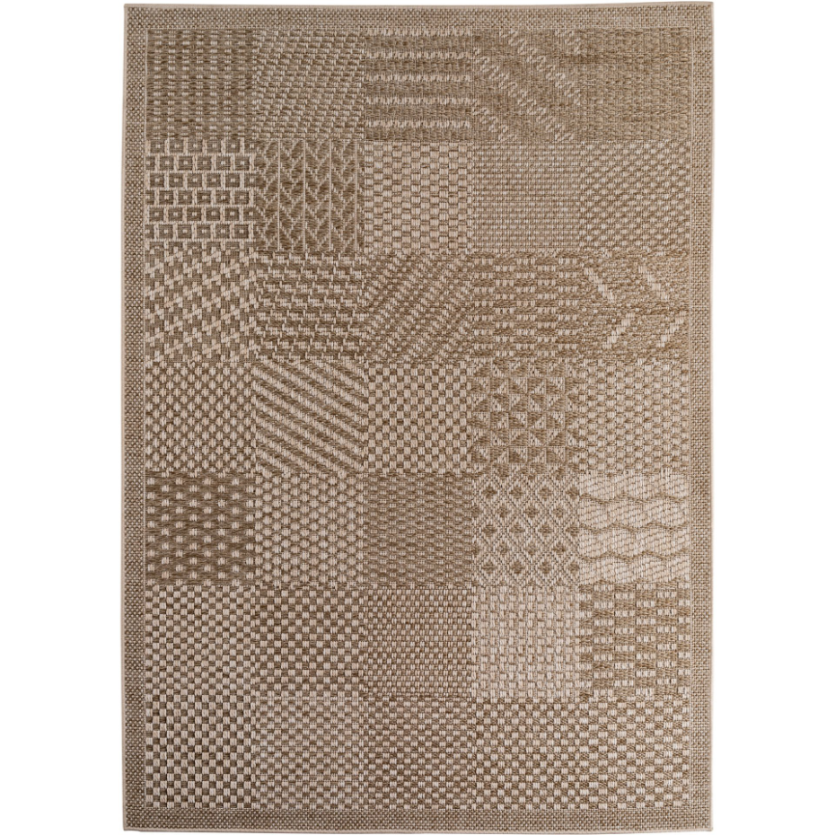 Tapis intérieur extérieur graphique à motifs tissés NEREA