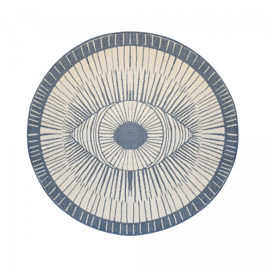 Tapis rond d'extérieur, kilim reversible LYN2 B ROND REVERSIBLE