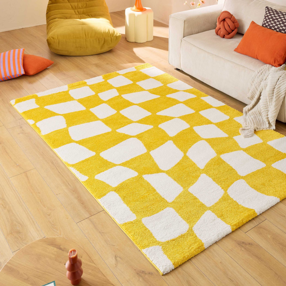 Tapis de salon vintage 70’s damier GROOVY