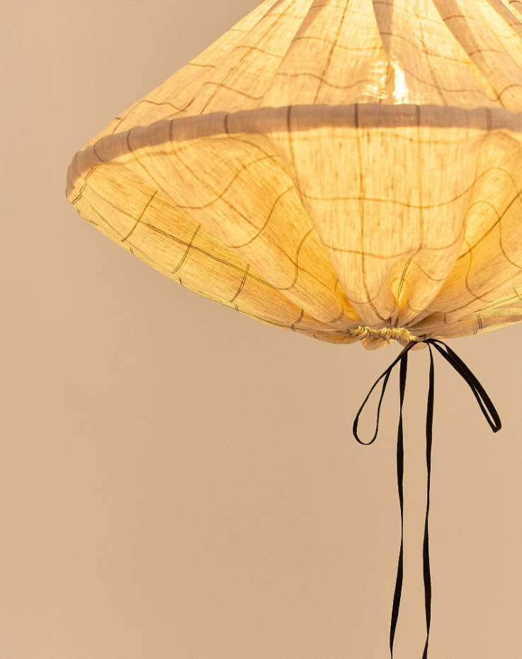 Abat-jour pour suspension en lin français diam. 50cm Yumi