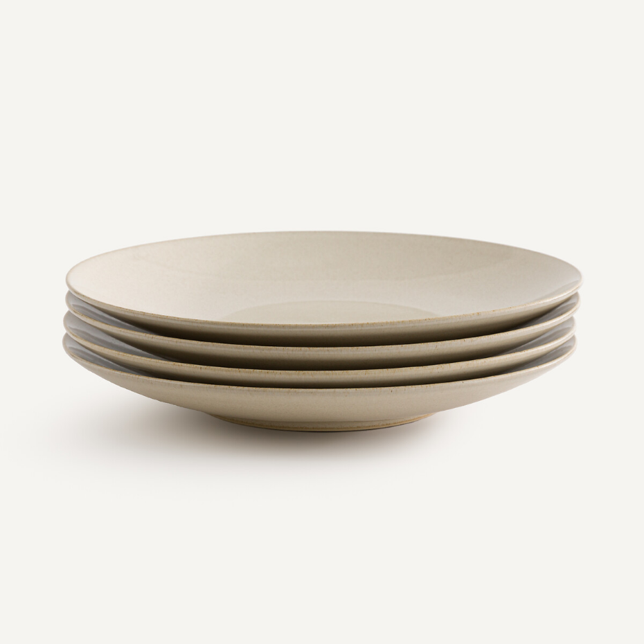 Lot de 4 assiettes plates en grès émaillé, BENN
