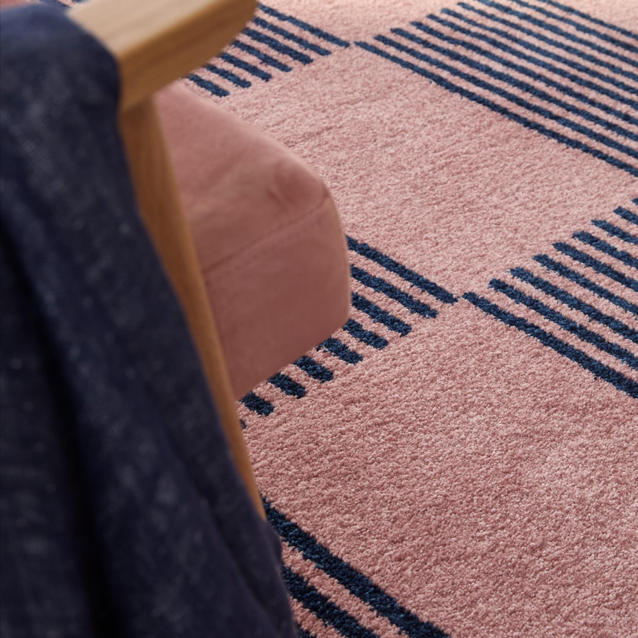 Tapis d'intérieur vintage à damier rayure GROOVY