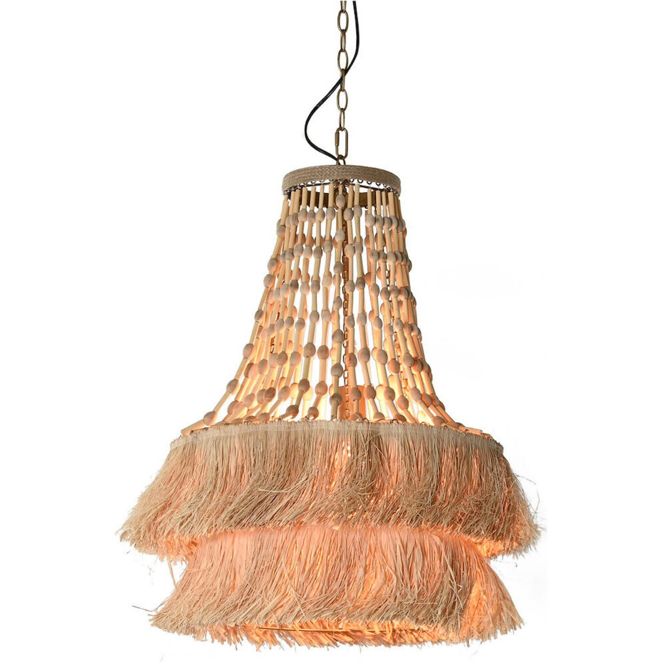 Suspension ronde en jute avec franges Balines