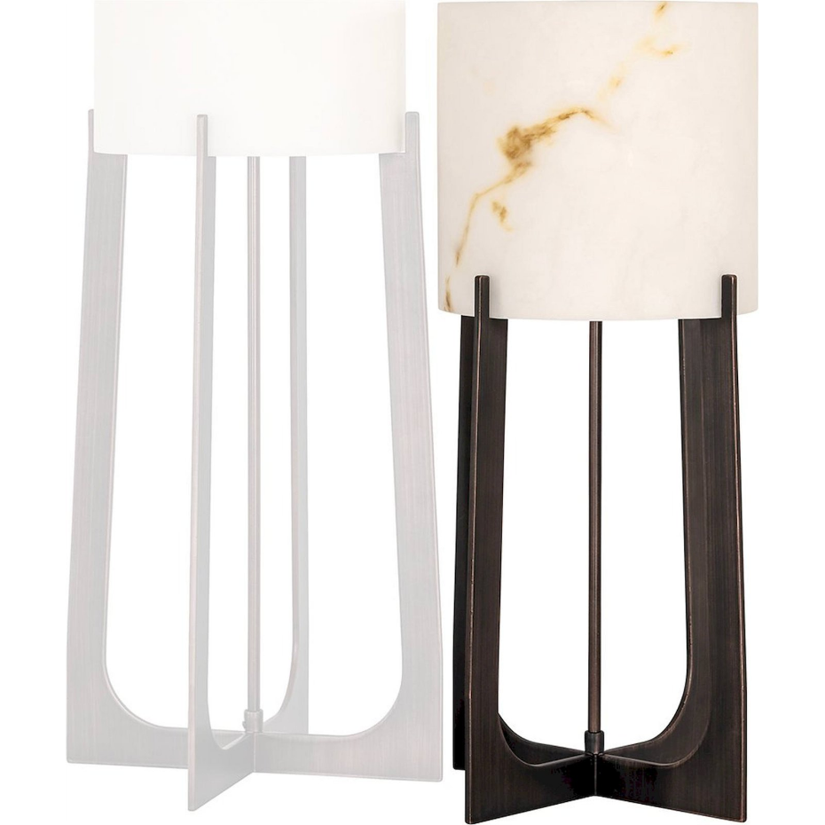 Lampe de table ronde en fer effet marbre