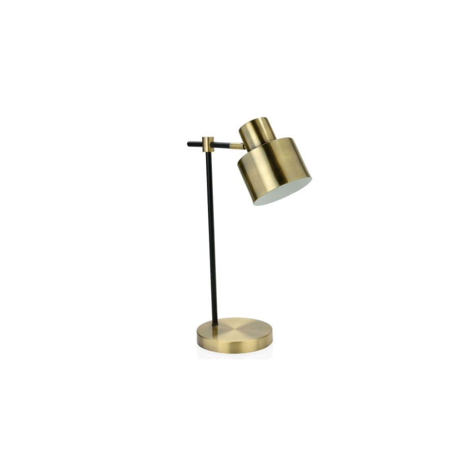 Lampe de Bureau Vintage Métal Noir et Laiton Doré