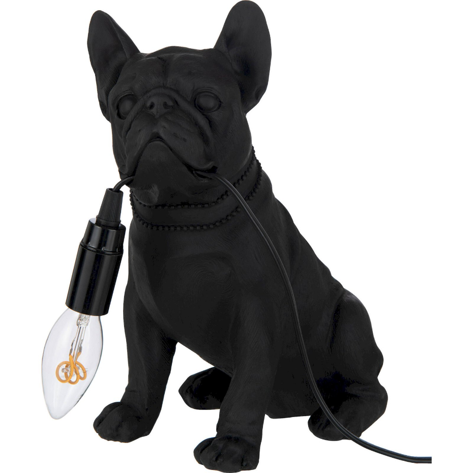 Lampe décorative bulldog en résine format organique