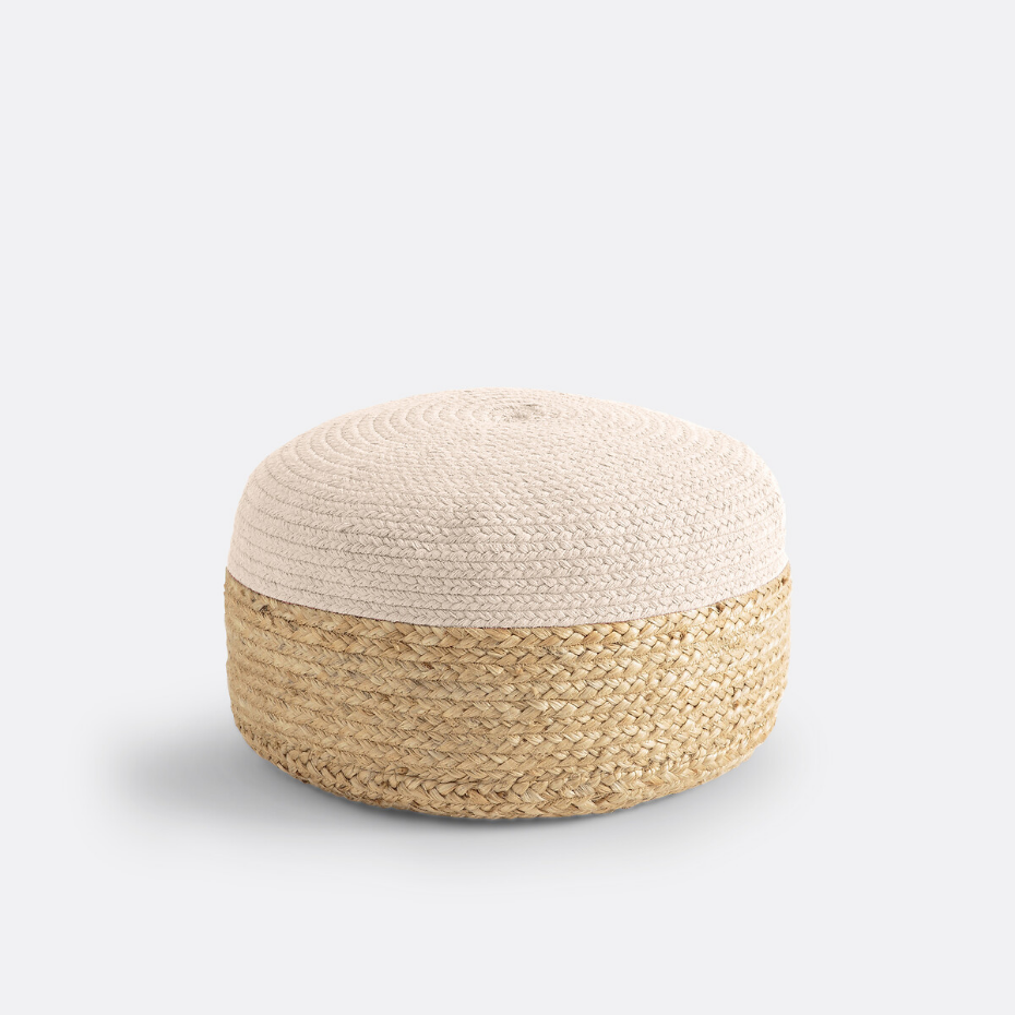 Pouf bicolore jute Popayan