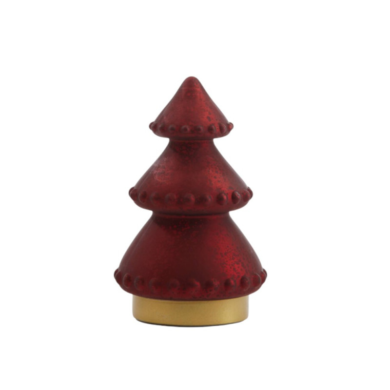 Lampe de table à piles Sapin rouge et or