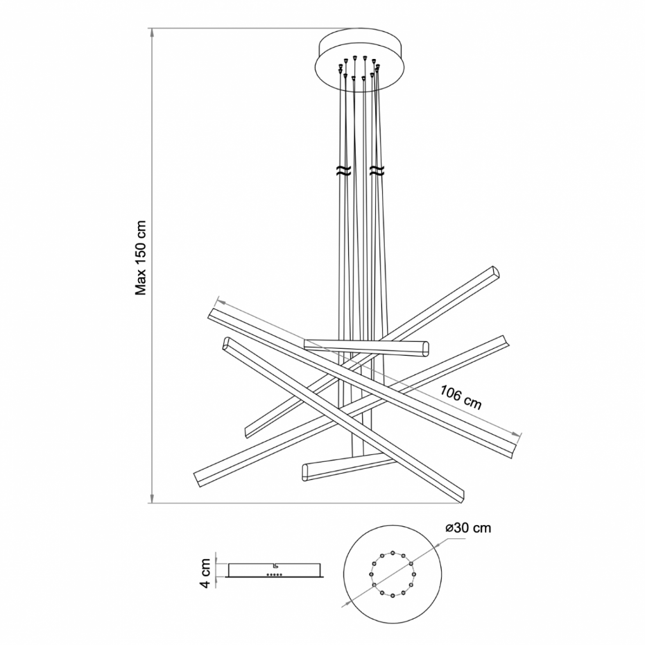 Majestueuse suspension LED - CYNTHIA