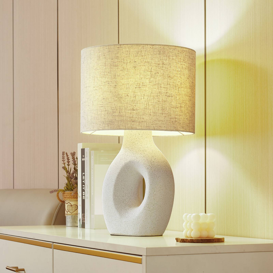 Lampe à poser en textile scandinave