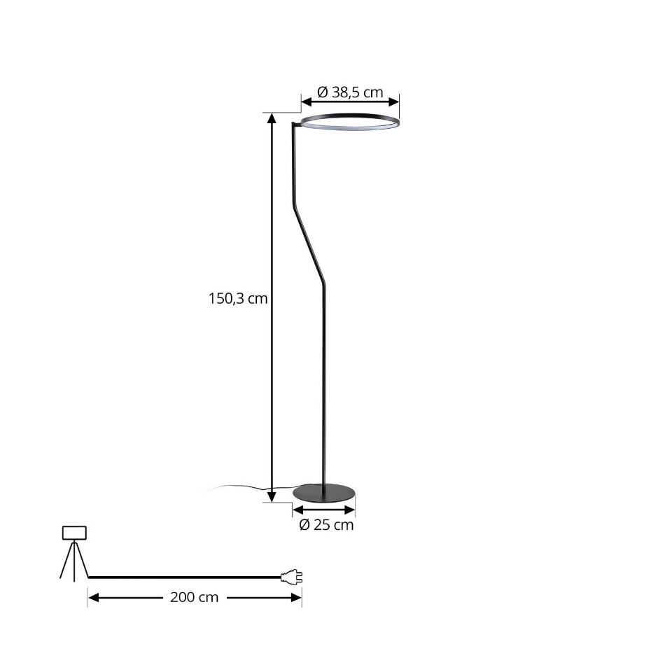 Lampadaire en métal moderneLED, Rayon