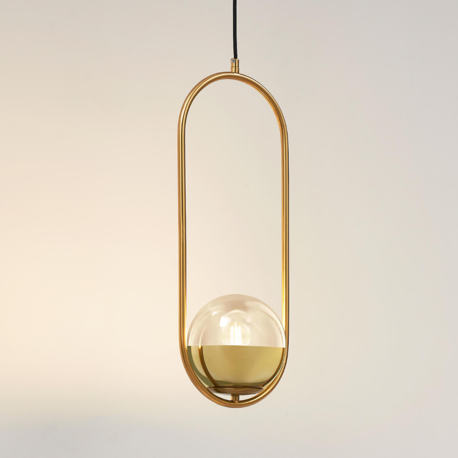 Suspension dorée à boule en verre - NUCCIA