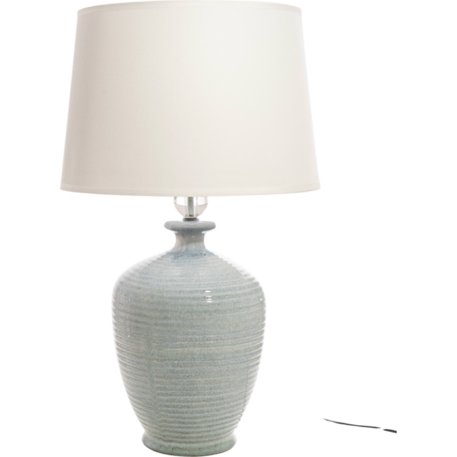 Lampe de salon en céramique avec abat-jour rond