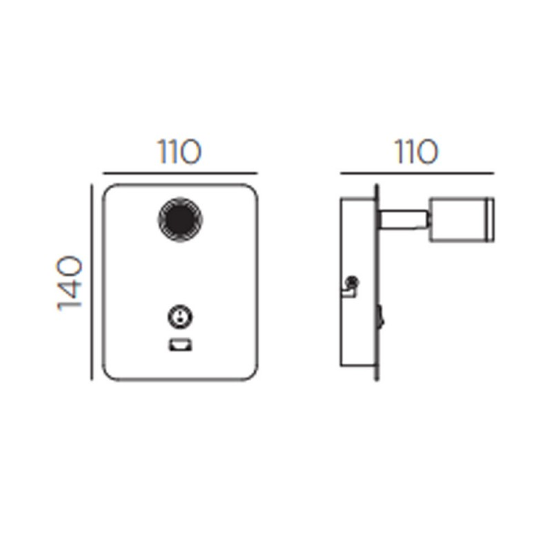 Applique Liseuse Blanche Livia Avec Port Usb