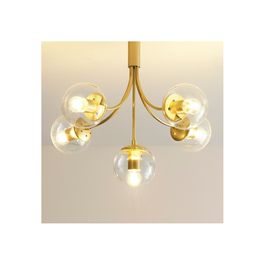 Plafonnier en Verre avec Structure Laiton - CIARA