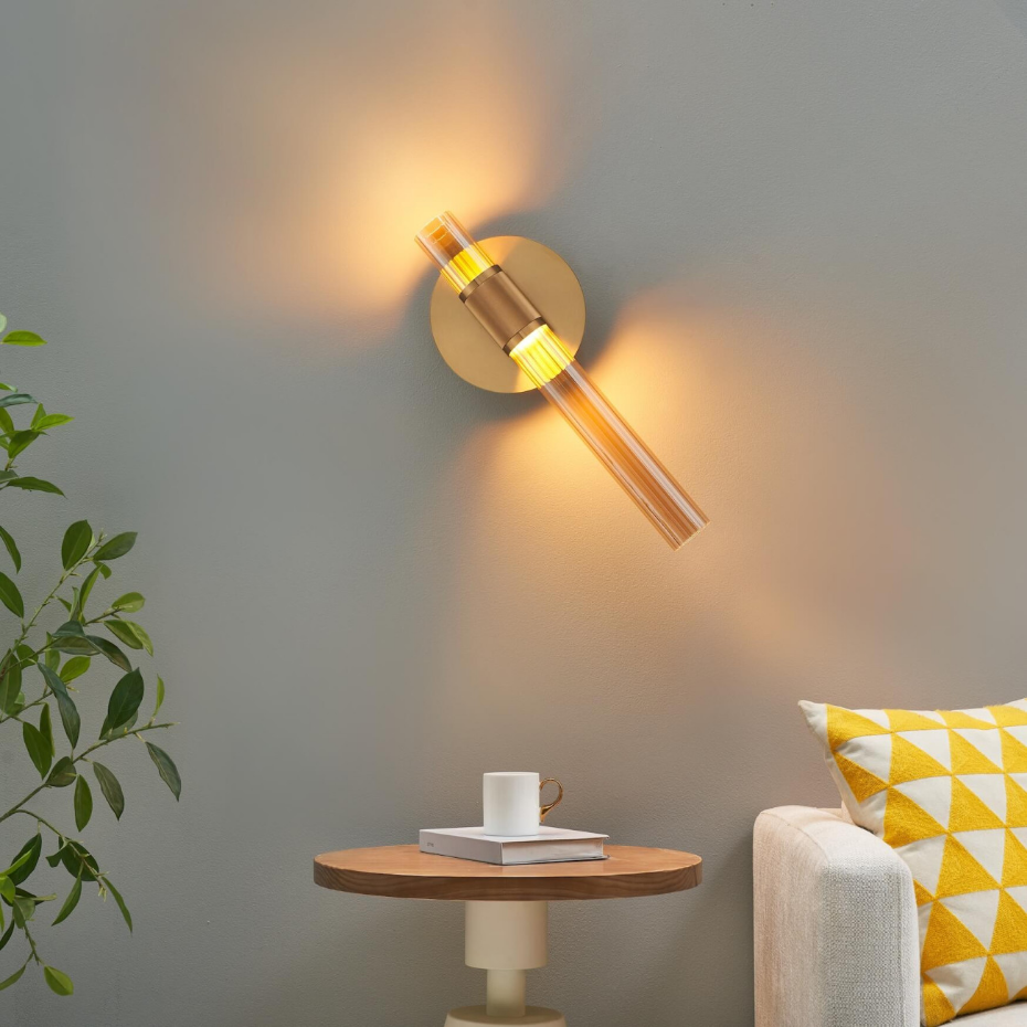 Applique LED en verre strié chic - CYLLIA
