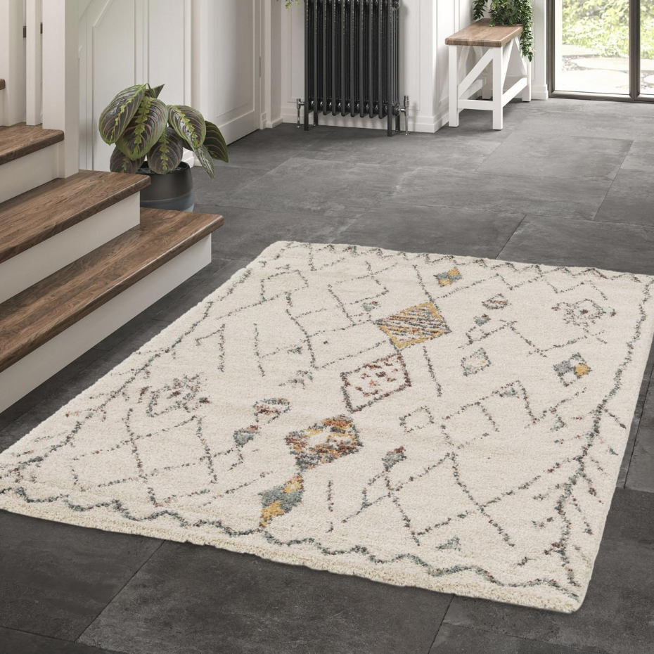 Tapis shaggy tissé motif berbère AURORA 1