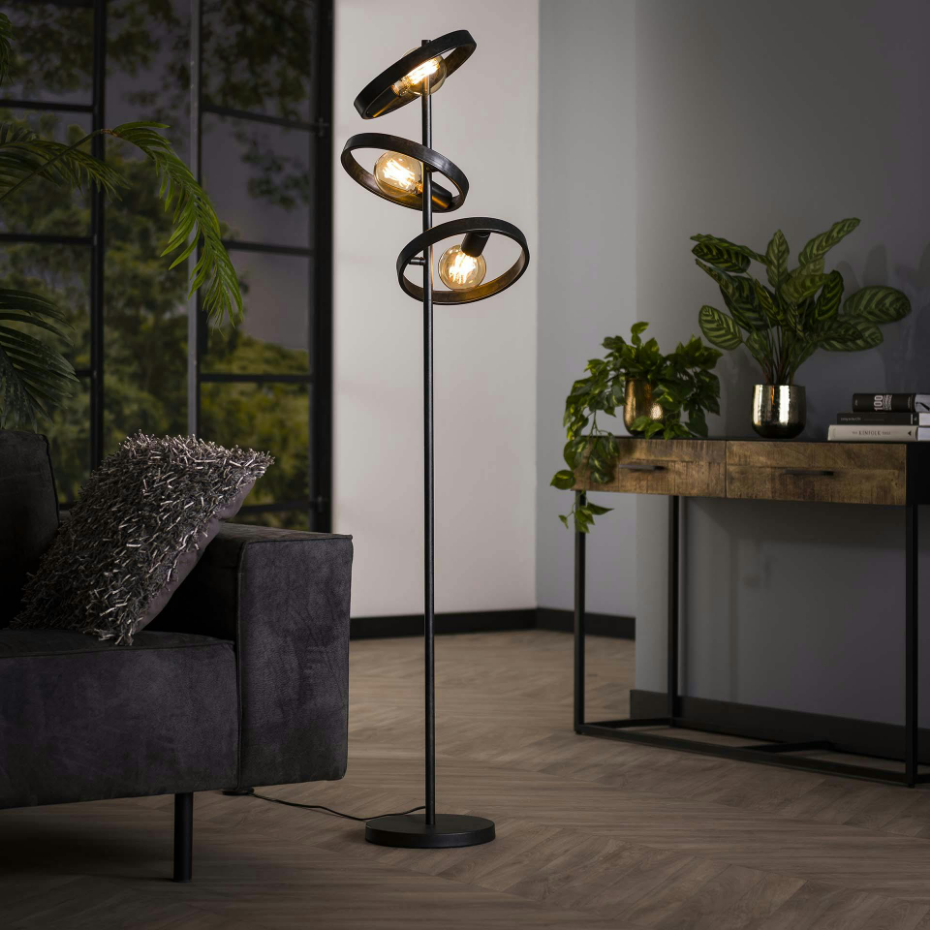 Lampadaire design 3 anneaux RALF