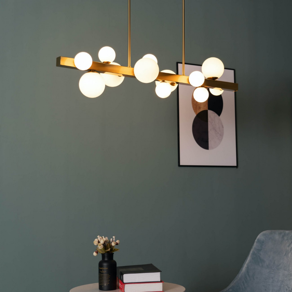 Somptueuse suspension en inox et verre - OROMIA