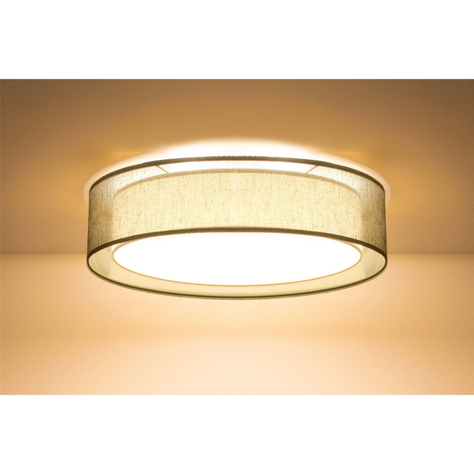 Plafonnier double en tissu rond Puro