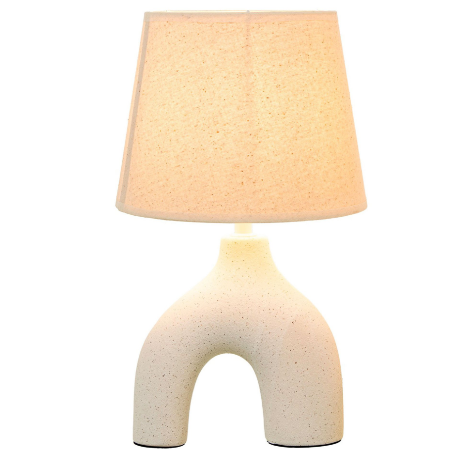 Lampe à poser design en céramique blanche 22x22x38.5cm