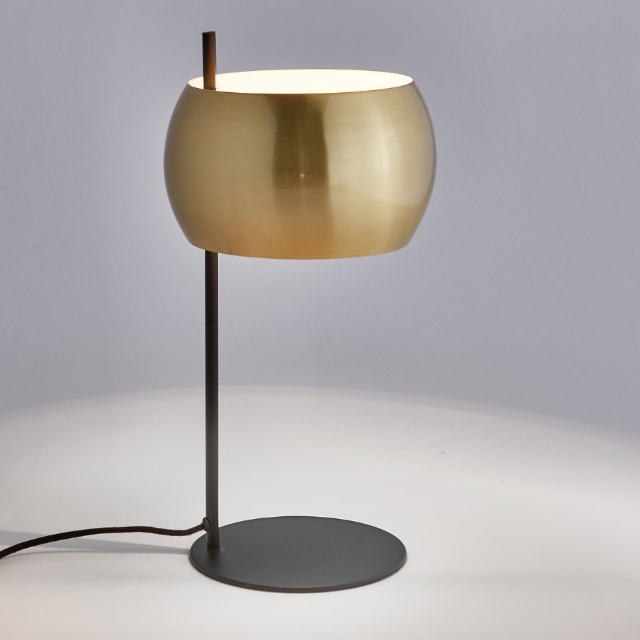 Lampe à poser métal fer noir et laiton, Elori