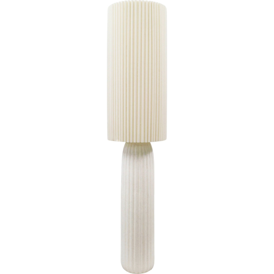 Lampe de sol en céramique et tissu ronde style contemporain