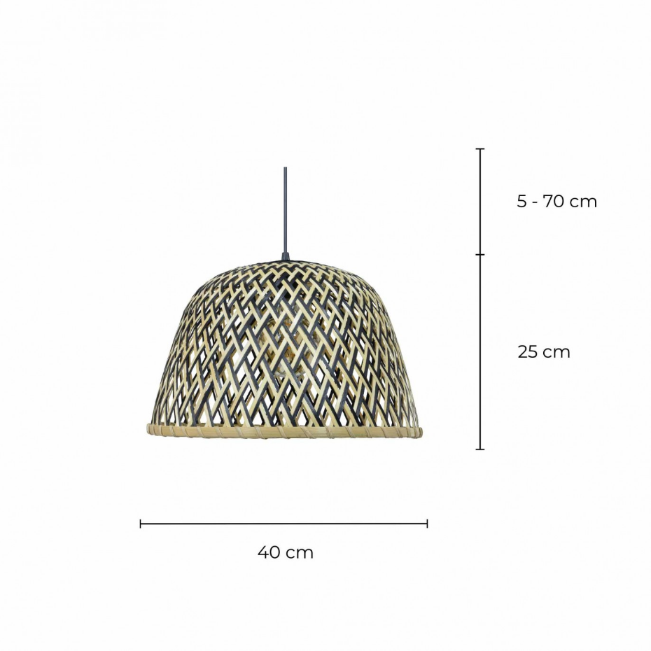 Suspension en bambou bicolore, LINELLE