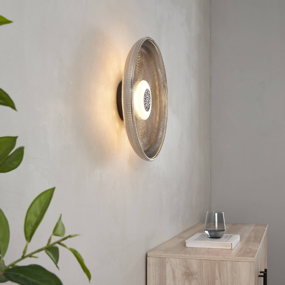 Plafonnier LED verre texturé - OSSARA