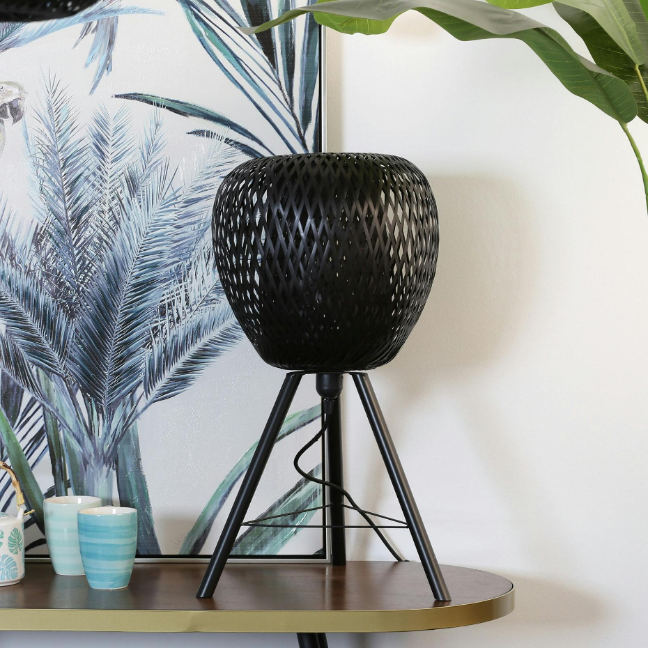 Lampe à poser en bambou forme pomme