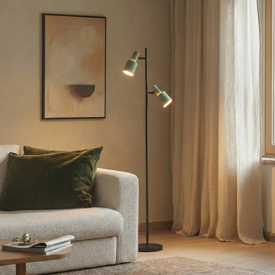 Lampadaire en métal moderne, Ovelia
