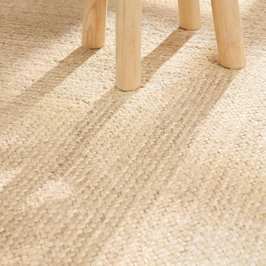 Tapis salon motif simple, JUTE L tissé main, design chaleureux