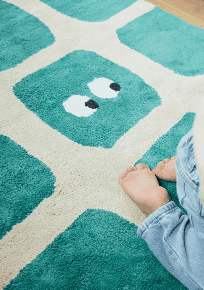 Tapis enfant rectangulaire épais, Coton bio GOTS, BIDULES