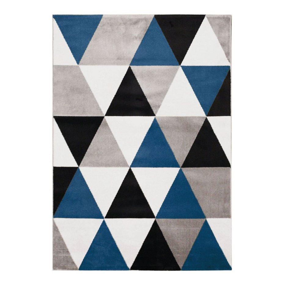 Tapis salon toucher laineux motif triangles  GEO SCANDI