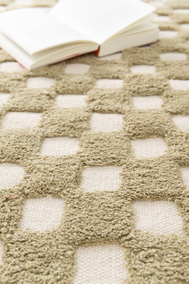Tapis enfant à carreaux 100% coton MAEL
