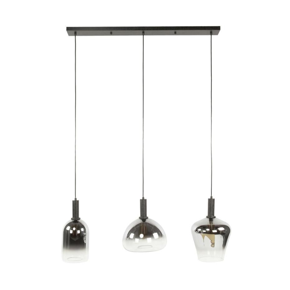 Suspension en verre fumé – 3 formes NOVA