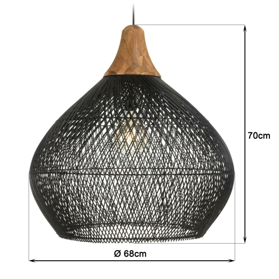 Suspension boule en rotin 68 cm FOLELLI