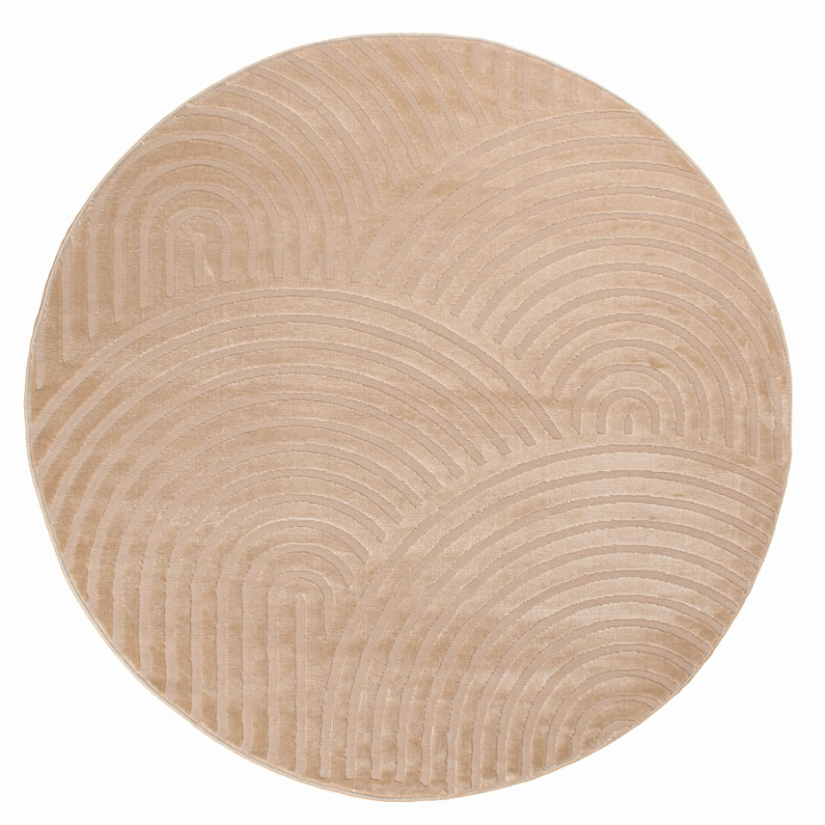 Tapis de salon rond aux motifs arqués BIANCA