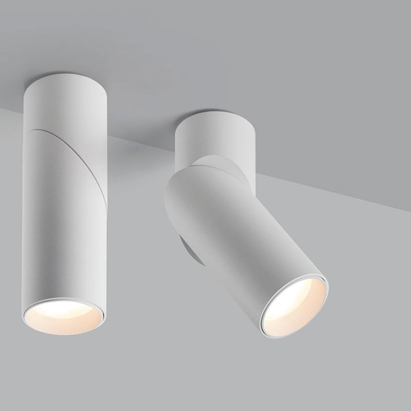 Spot Cylindrique Artiste Métal Blanc Orientable