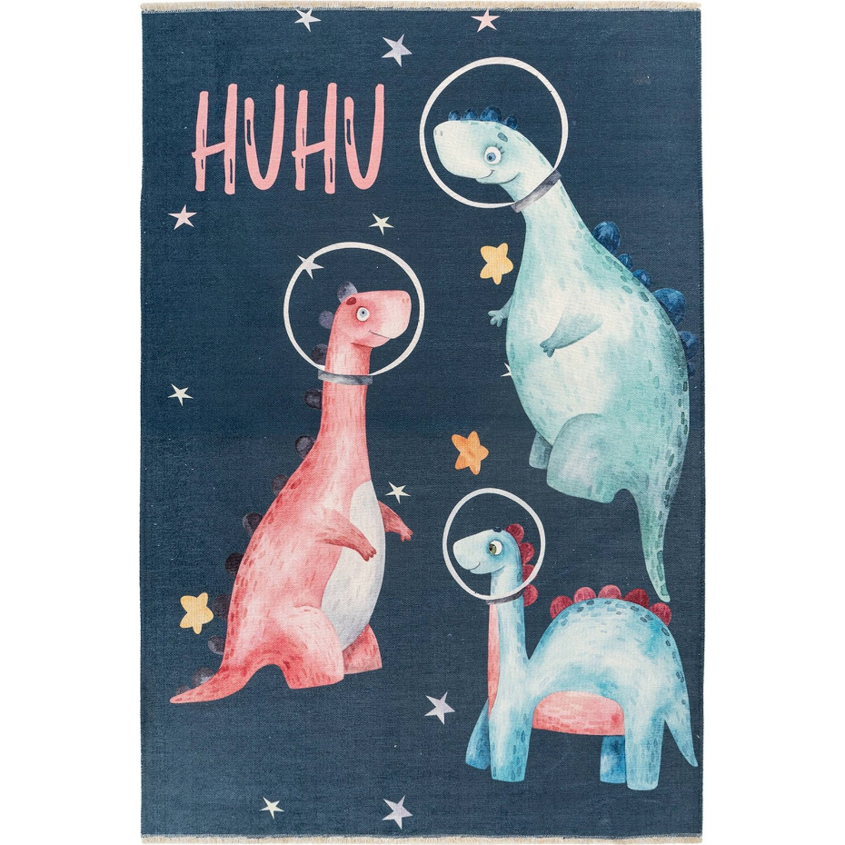 Tapis enfant en coton motif dinosaures