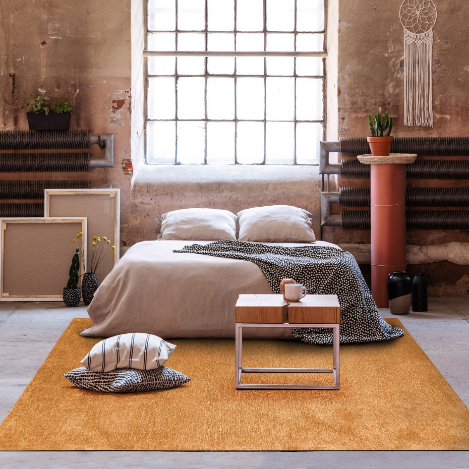 Tapis salon lumineux  rouillé SOLANCE