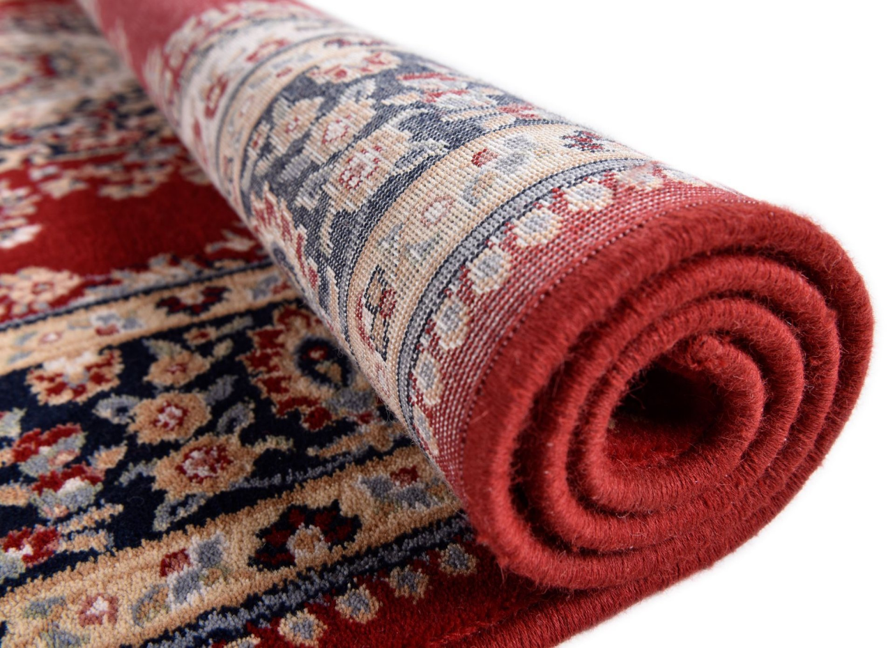 Tapis d'orient floral Dolna tissé laine naturelle
