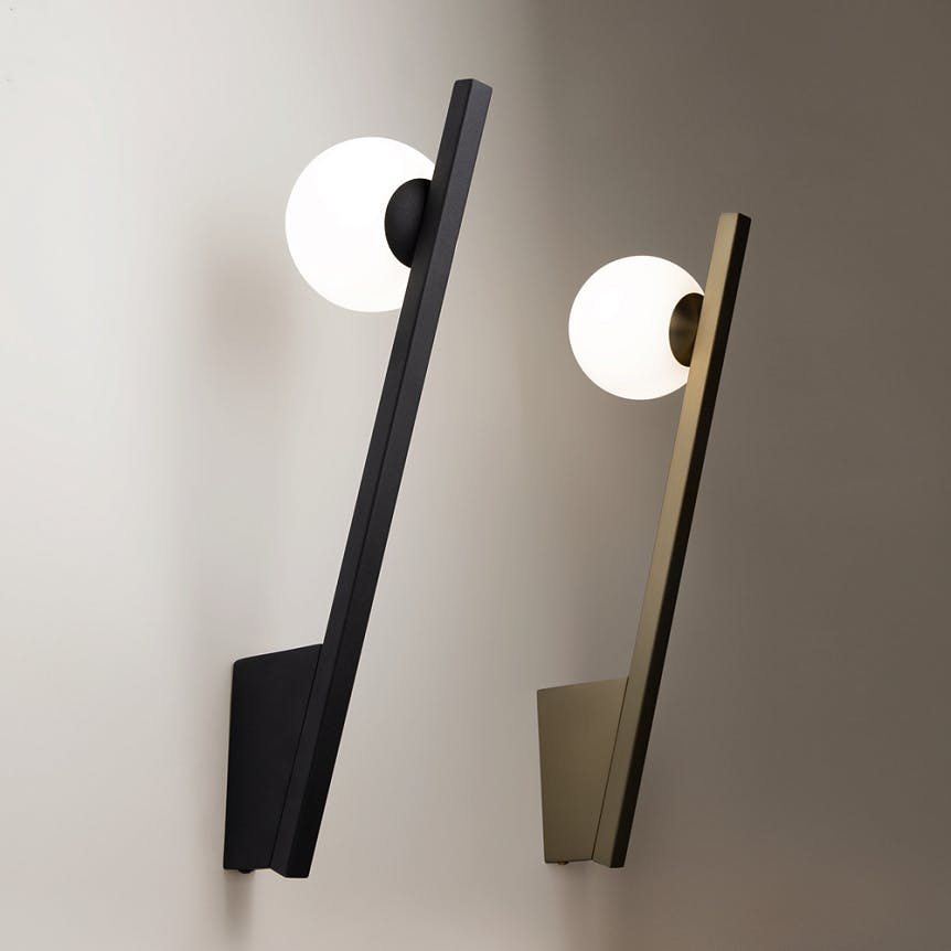 Applique murale métal 1 globe verre MESA