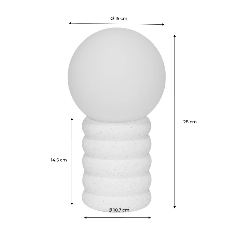 Lampe à poser intérieur céramique moucheté H 28cm ZOE
