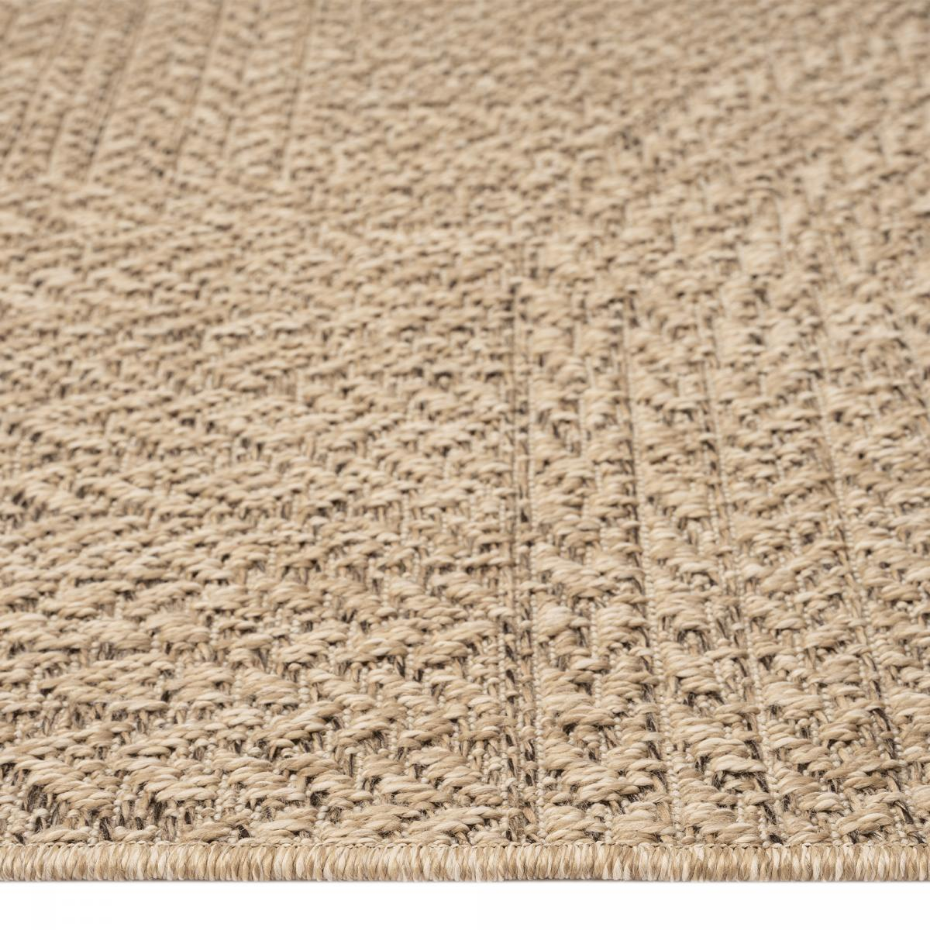 Tapis extérieur intérieur LYN13 REZA aspect jute motif arc-en-ciel ton sur ton